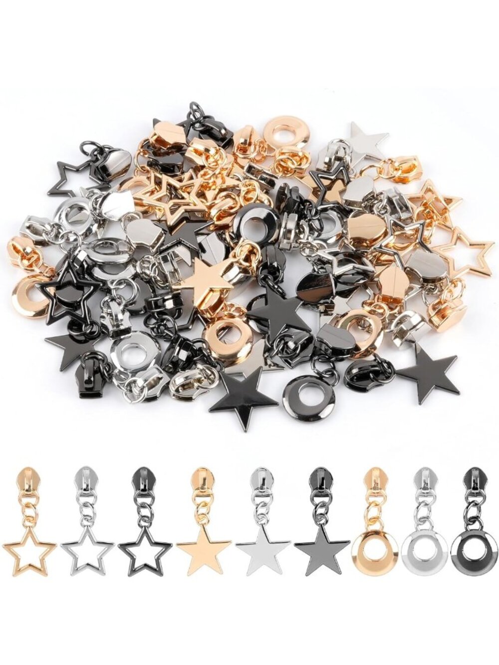 Zipper Repair Kit - 45 Pcs Zinc Alloy Slider Replacement for Clothing, Bags